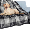 Waterproof Blanket for Couch, Sofa | Waterproof Dog Blanket for Large Dog, Puppy, Cat | Pet Blanket Protector | Plush Soft Warm Fuzzy Sherpa Blanket Bed Throw, Plaid Grey, 60X80
