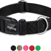 Medium Dog Collar, Black:Heavy-Duty Quick-Release Nylon Buckle, Adjustable & Durable, Cute Dog Collar (Medium, Black)