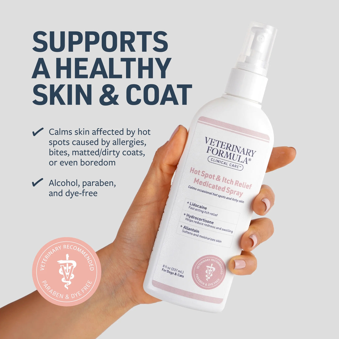 Clinical Care Hot Spot and Itch Relief Medicated Spray for Dogs and Cats, 8 Oz.