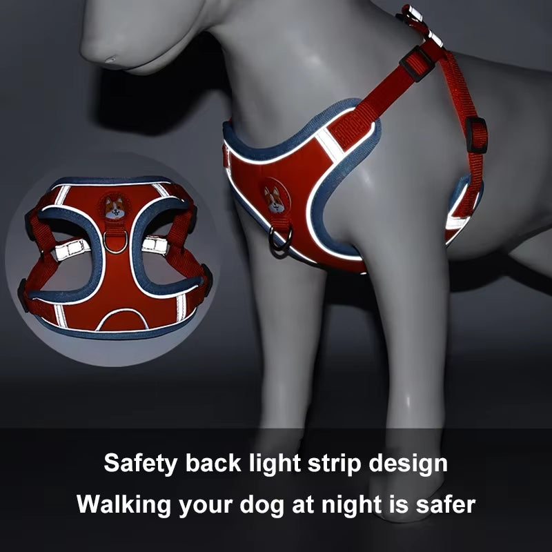 New Pet Dog Harness Leash Set Reflective Adjustable 