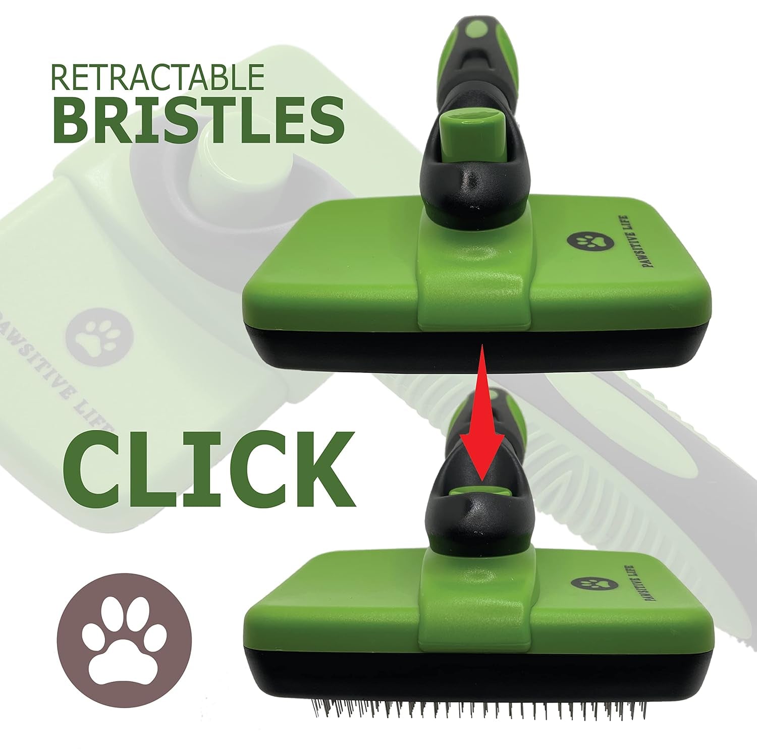 Brush for Dogs and Cats with Retractable Bristles | Pet Shedding Brush for Removal of Loose Fur, Tangled Hair, and Mats | Suitable for All Hair Lengths