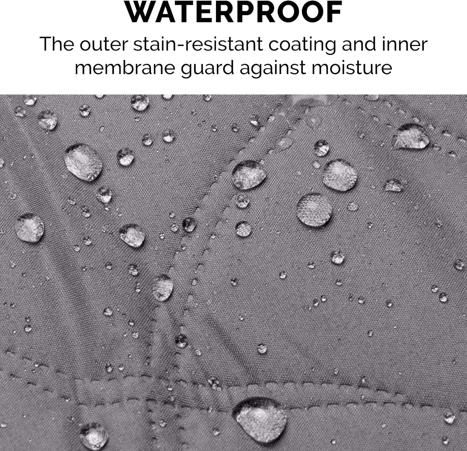 Waterproof & Non-Slip Queen Size Mattress Cover Protector for Dogs & Cats, Washable, for Beds, Couches, & Car Seats - Quilted Twill Blanket Mattress Cover - Gray, Large/Queen Size