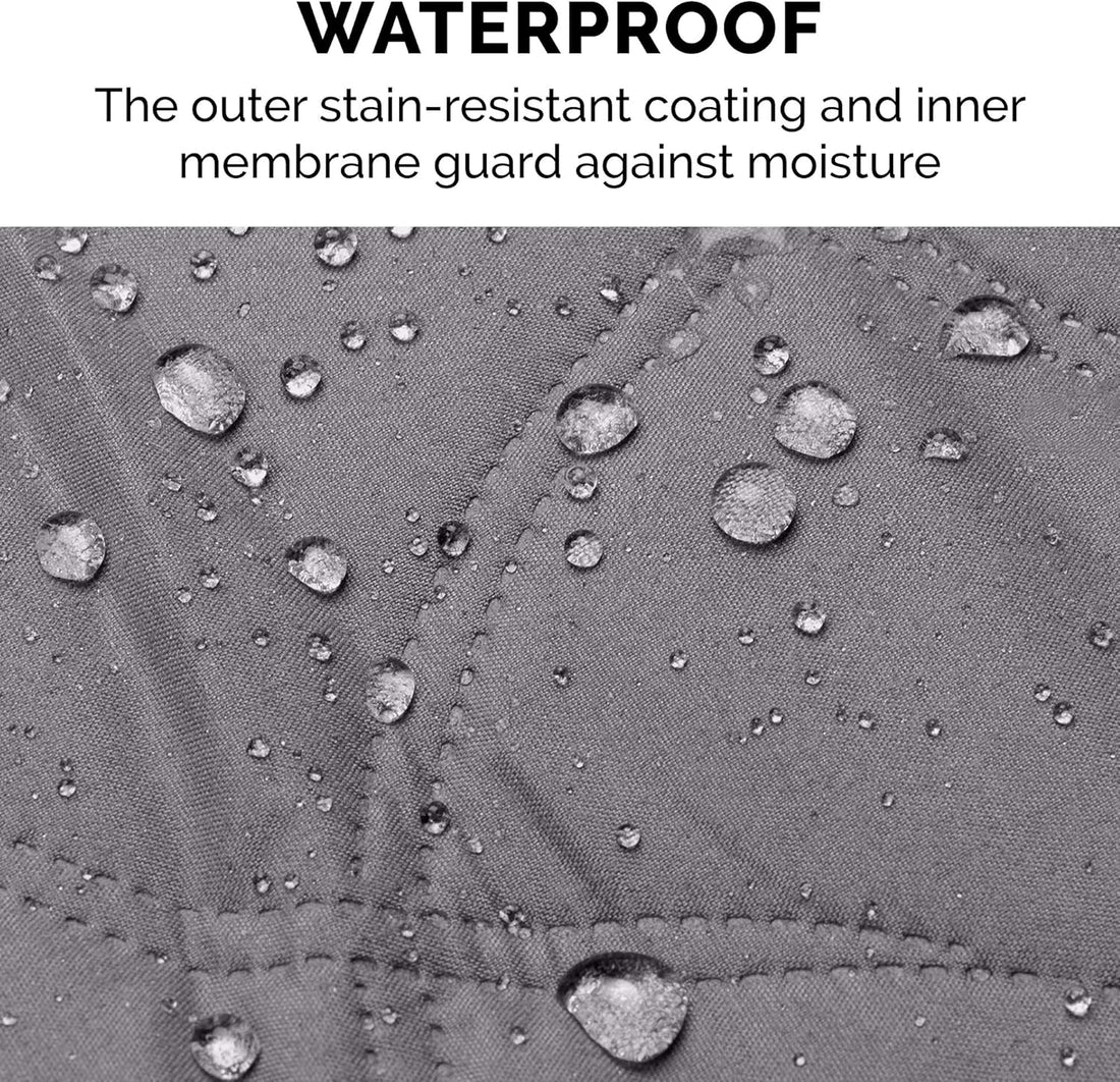 Waterproof & Non-Slip Queen Size Mattress Cover Protector for Dogs & Cats, Washable, for Beds, Couches, & Car Seats - Quilted Twill Blanket Mattress Cover - Gray, Large/Queen Size