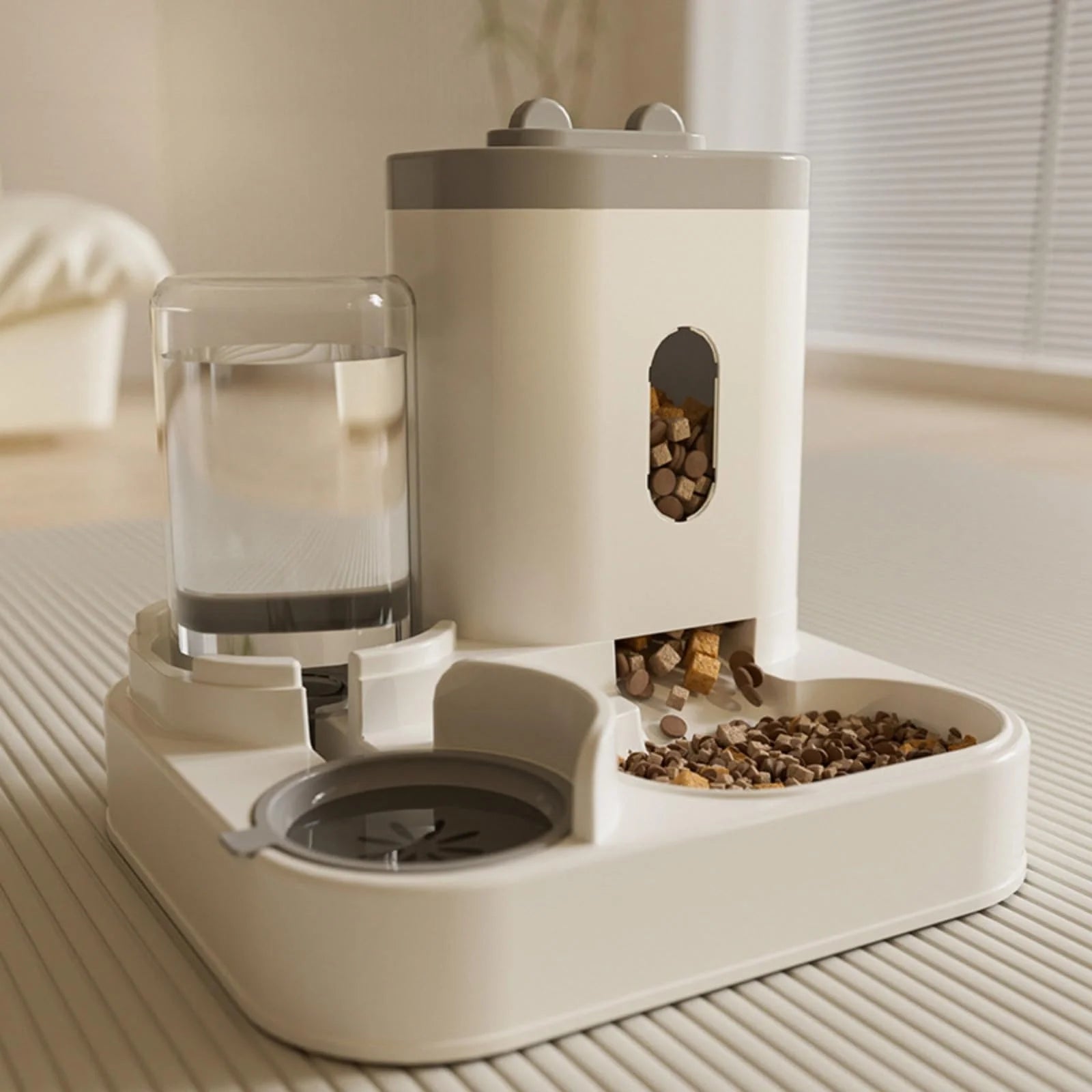 Automatic Dual Bowl Pet Feeder & Water Dispenser with Adjustable Portion Control