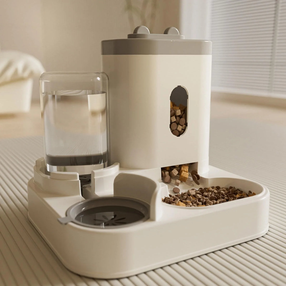 Automatic Dual Bowl Pet Feeder & Water Dispenser with Adjustable Portion Control
