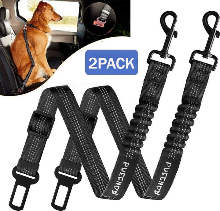 2 Pack Dog Seat Belt Leash Pet Seatbelt Car ELASTIC Safety Adjustable Harness