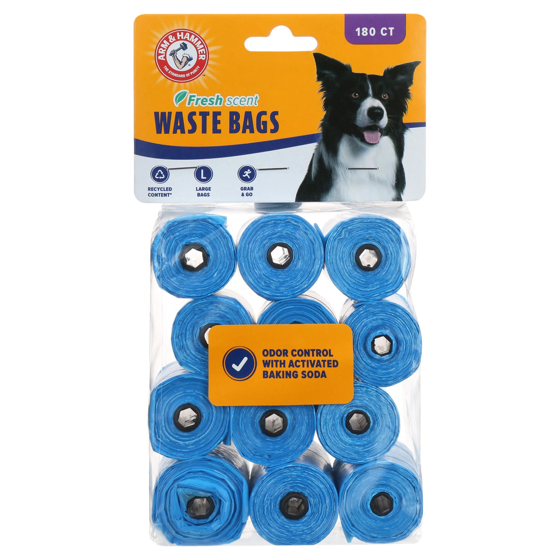 Durable Disposable Fresh Scent Dog Waste Bag Refills, Blue, 180 Count