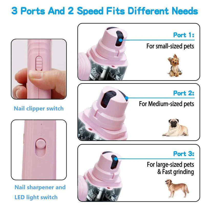 2 in 1 Pet Nail Clippers with Led Light Paw Nail Trimmer Pet Supplies