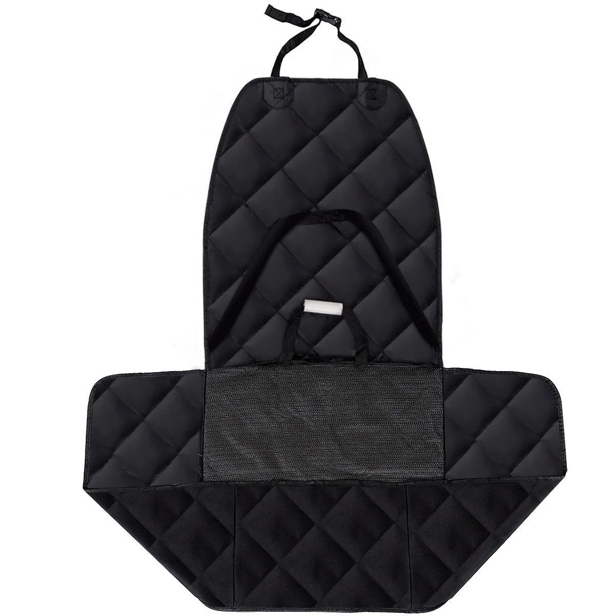 Black Waterproof Pet Front Seat Cover for Cars Nonslip Rubber Backing W/ Anchor