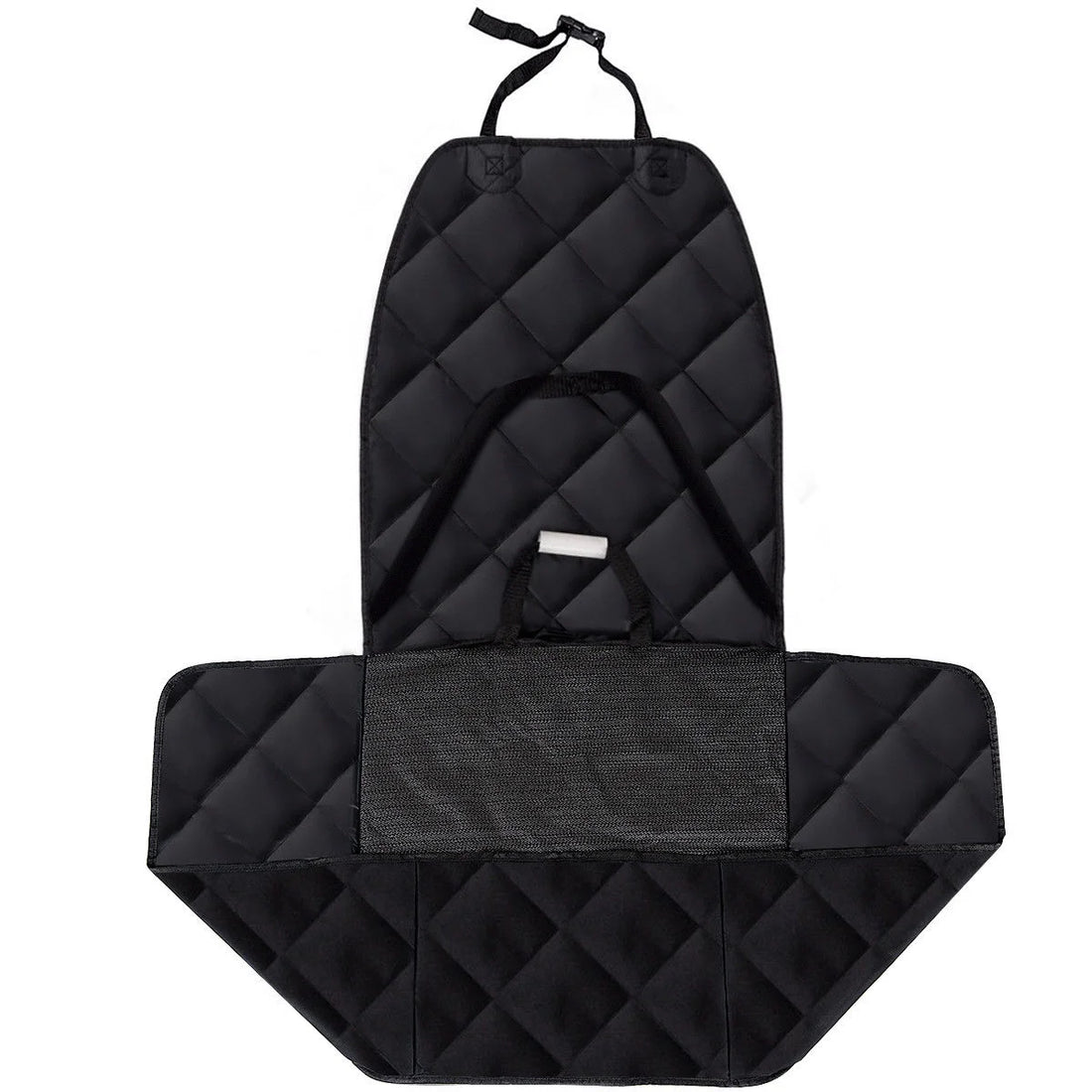 Black Waterproof Pet Front Seat Cover for Cars Nonslip Rubber Backing W/ Anchor