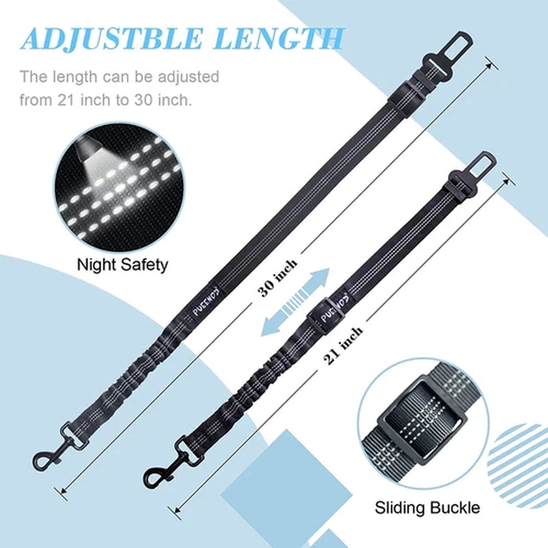 2 Pack Dog Seat Belt Leash Pet Seatbelt Car ELASTIC Safety Adjustable Harness