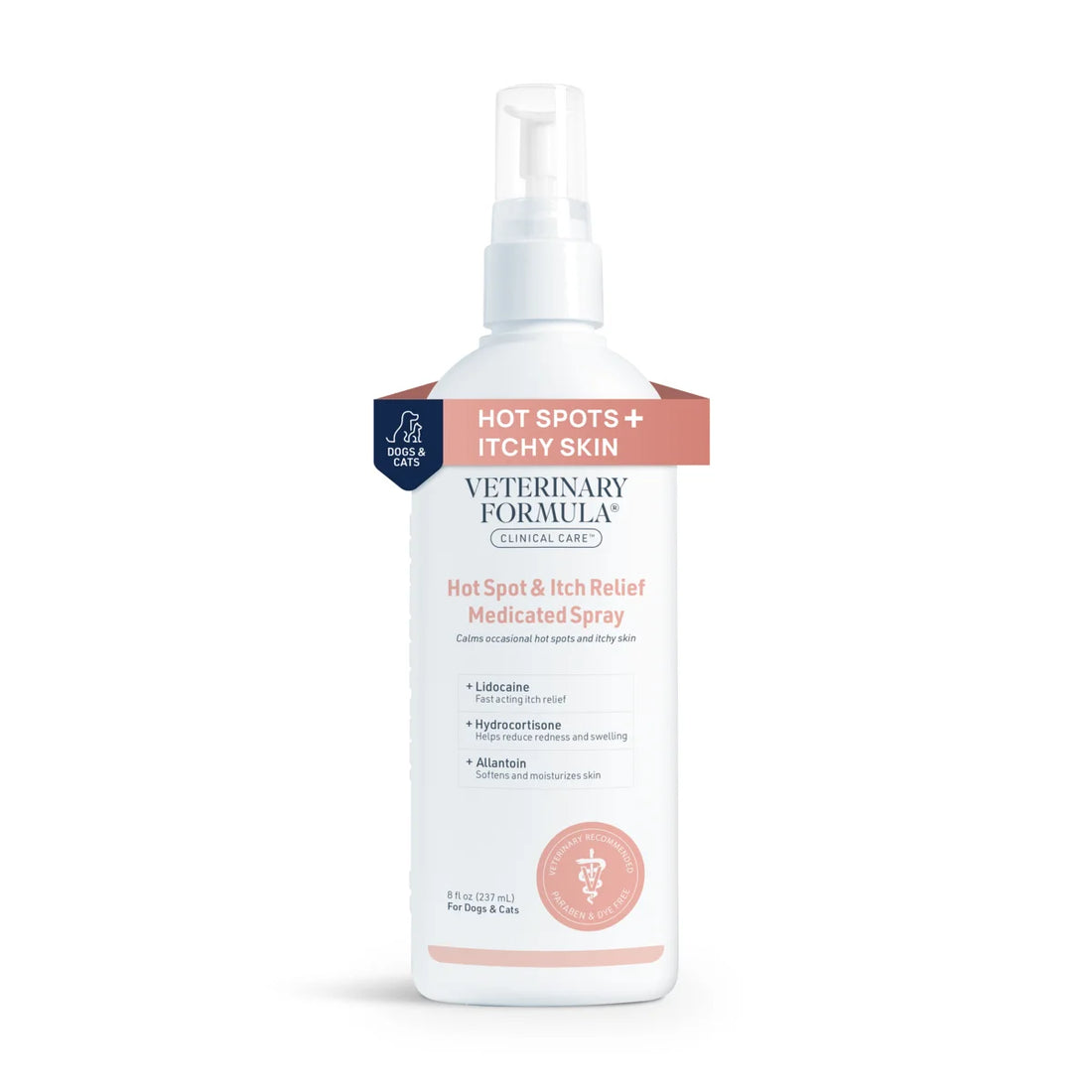 Clinical Care Hot Spot and Itch Relief Medicated Spray for Dogs and Cats, 8 Oz.
