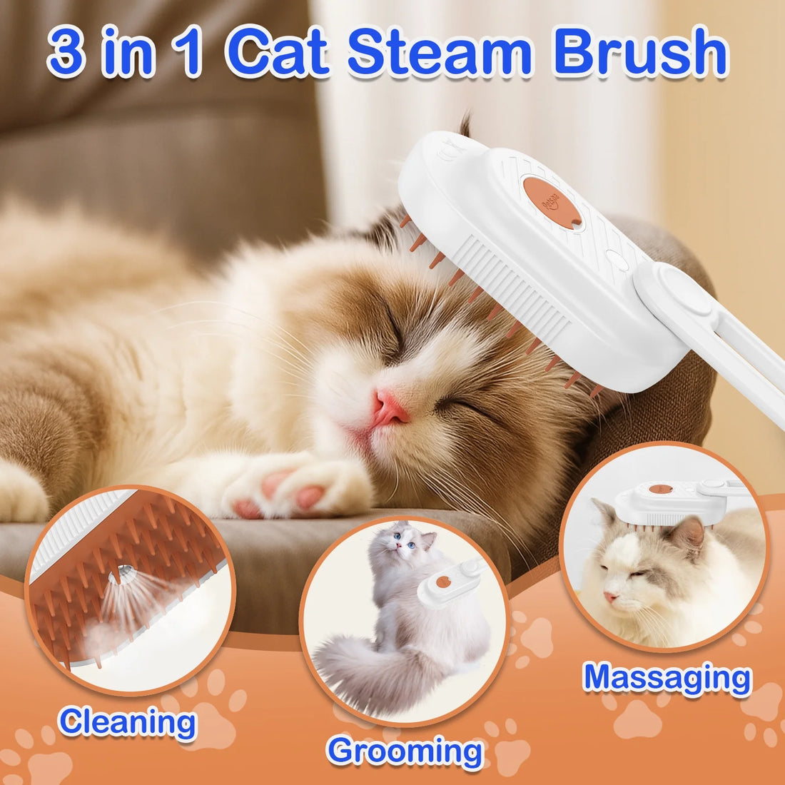 Cat Steam Brush for Shedding Dog Brush 