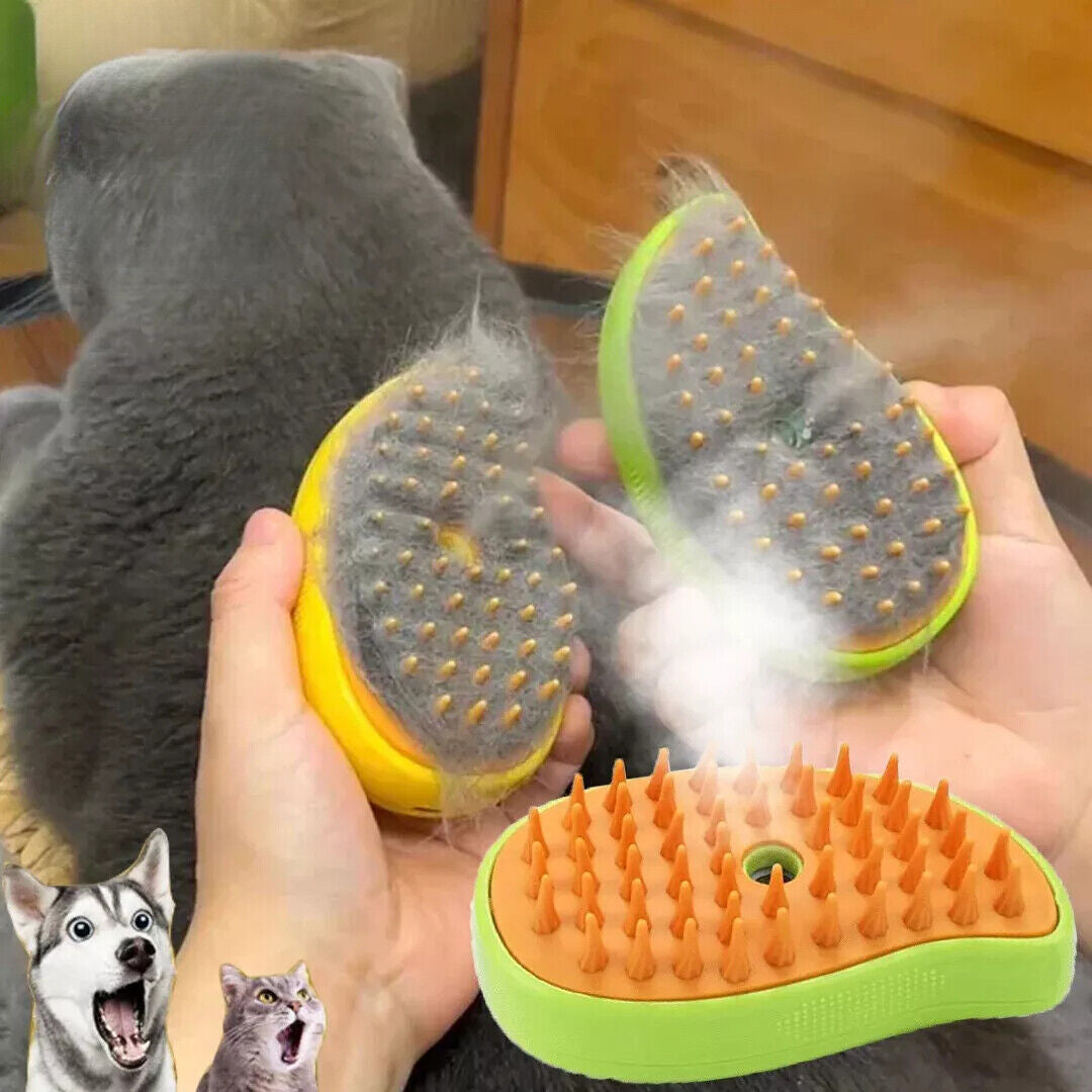 Rechargeable Shedding Hair Spray Hot Steam Easy Pet Grooming Brush for Cat, Dog