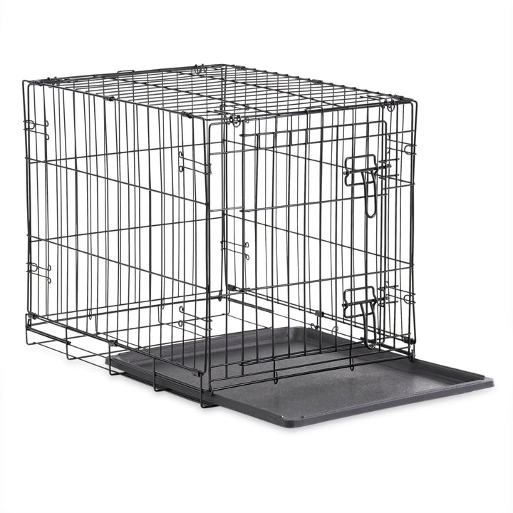 Foldable 48" Wire Crate for Dogs with Divider and Leak-Proof Tray
