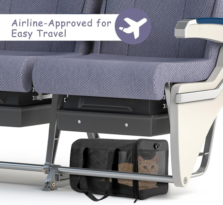 Cat Carrier Dog Carriers for Small Dogs Soft Slided Airline Approved Collapsible Pet Travel Carrier, Small (16.3" L X 11.8" H X 12.4" W)