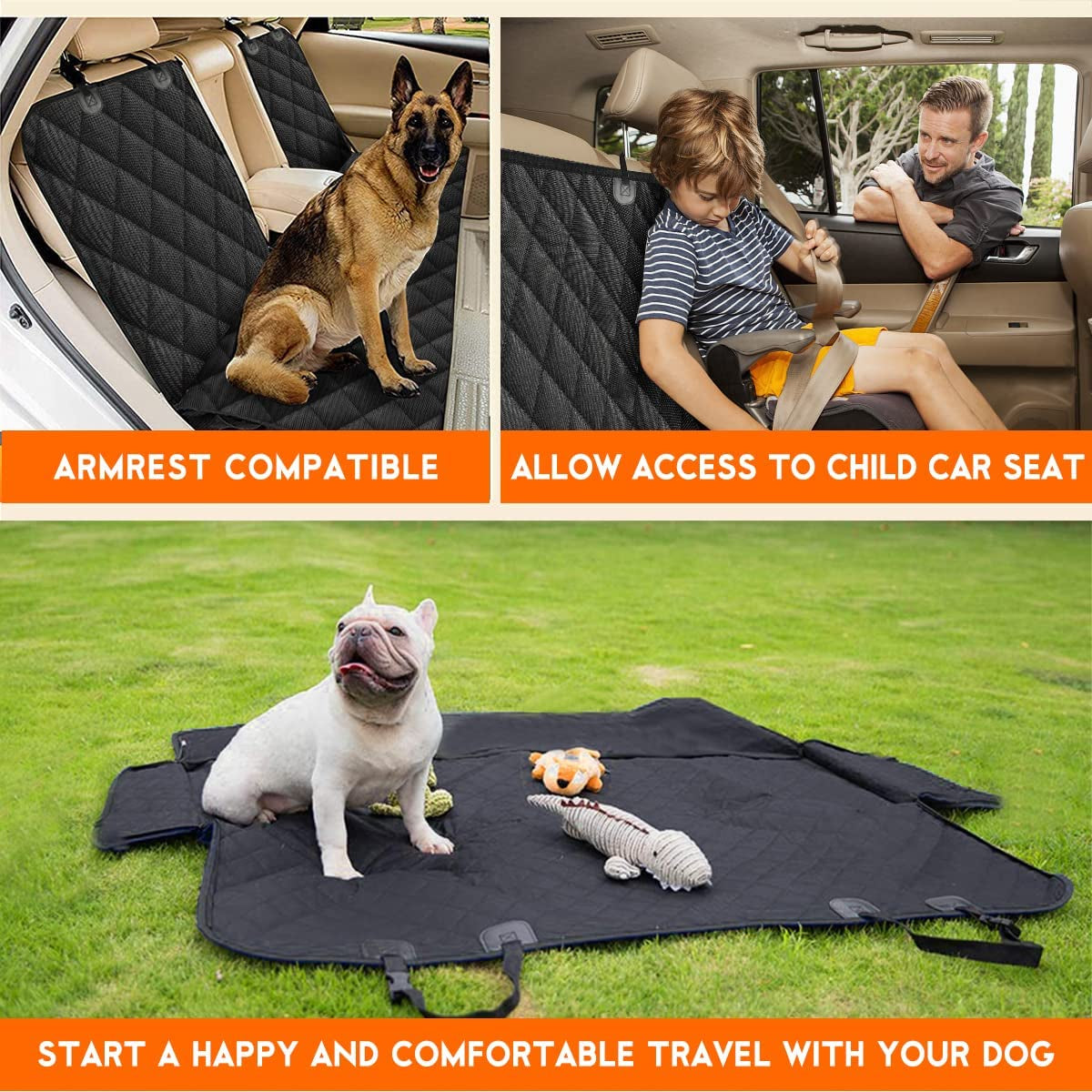 Back Seat Cover for Dogs Pet Car Seat Protector 