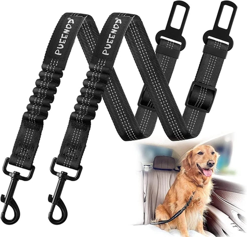 2 Pack Dog Seat Belt Leash Pet Seatbelt Car ELASTIC Safety Adjustable Harness