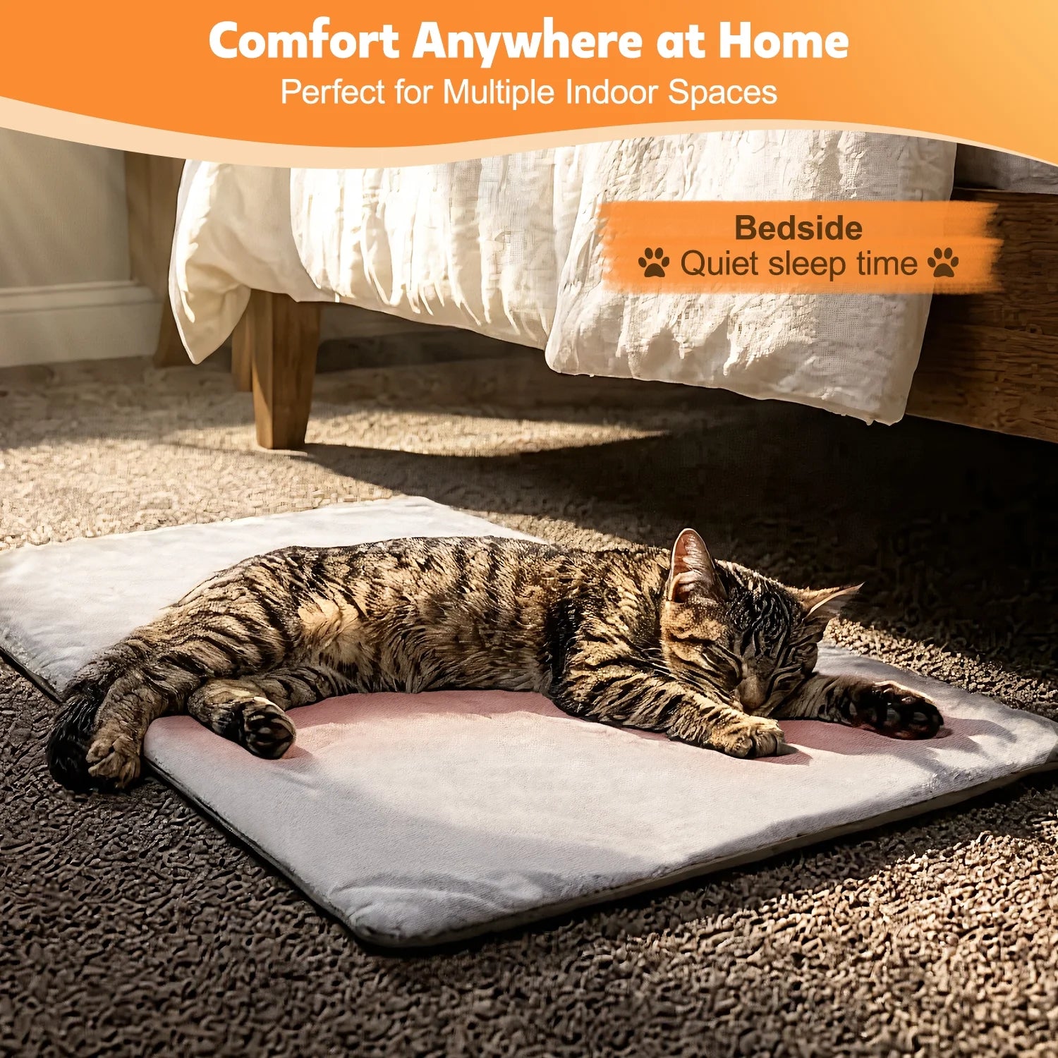 Pet Heated Pad, 24" Winter Heating Pad for Dogs Cats, 9-Level Temp Control with Timer, Safe Heated Mat Overheat Protection & Chew-Proof Cord