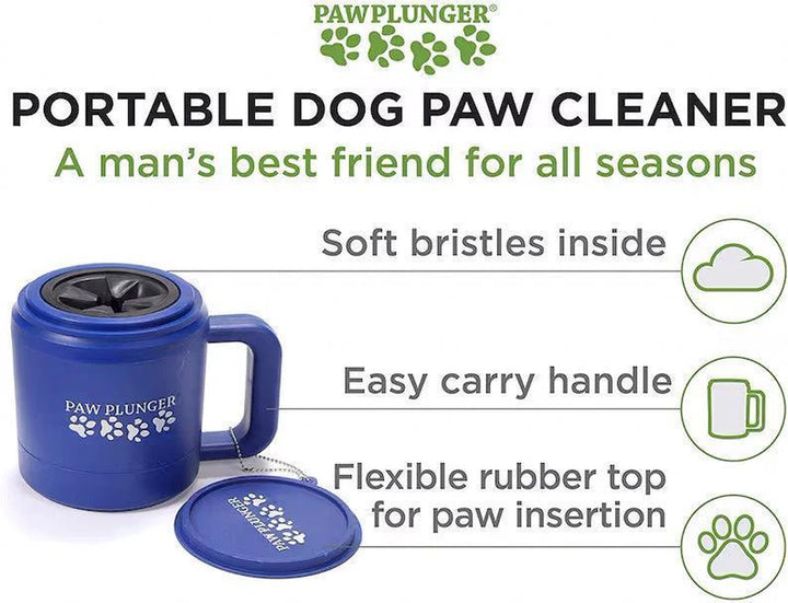 Paw Plunger Blue 8.5 Inch L X 6 Inch W X 6.5 Inch H Gentle Paw Cleaner to Keep Your Home and Car Dirt-Free