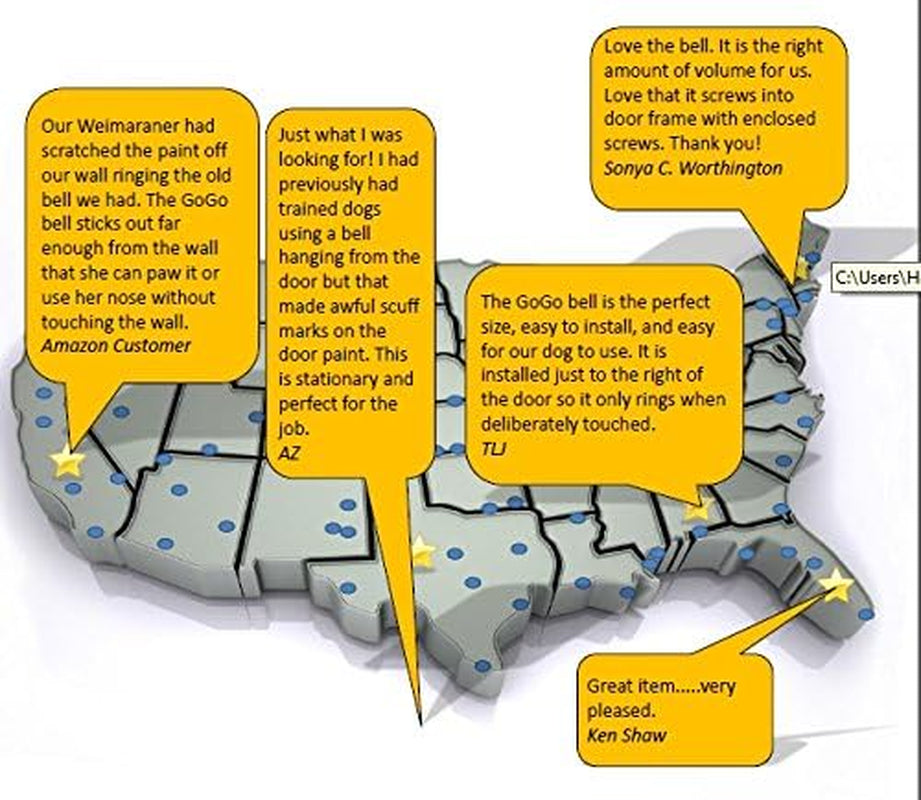 Gogo Bell Dog Doorbell for Housebreaking/Housetraining Door Bell/Potty Training Your Poochie to Let You Know When They Need to Tinkle (White, Qty 1)