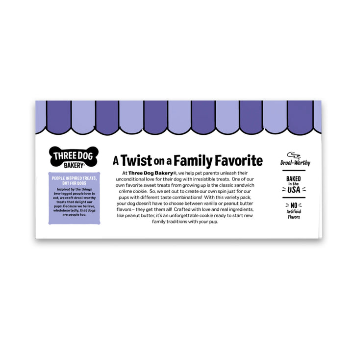 Lick'N Crunch Sandwich Cookies, Carob and Peanut Butter and Golden and Vanilla Flavor, Crunchy Dog Treats, 26 Oz.