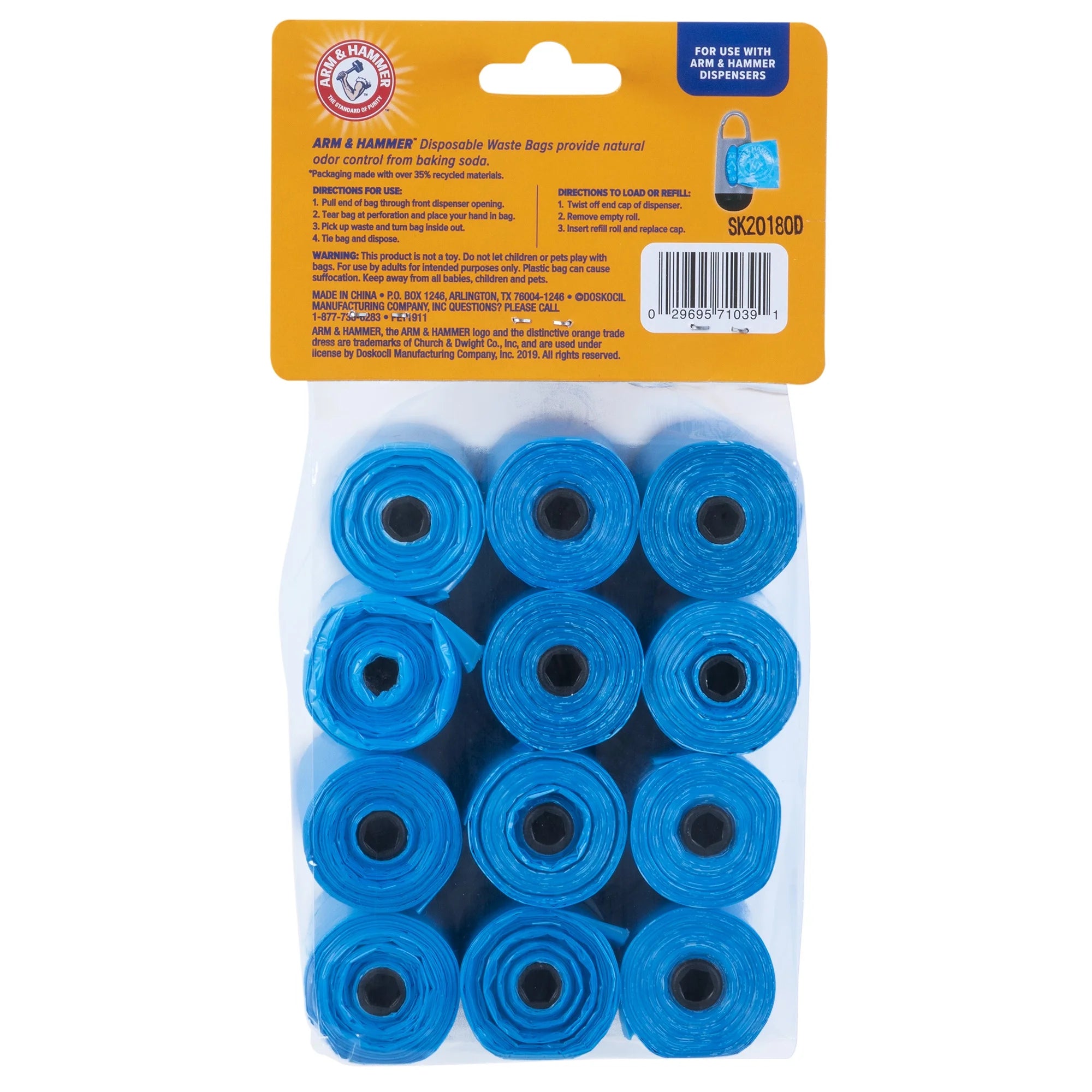 Durable Disposable Fresh Scent Dog Waste Bag Refills, Blue, 180 Count