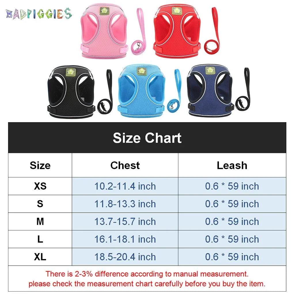 Cat Dog No Pull Harness Leash Set Outdoor 