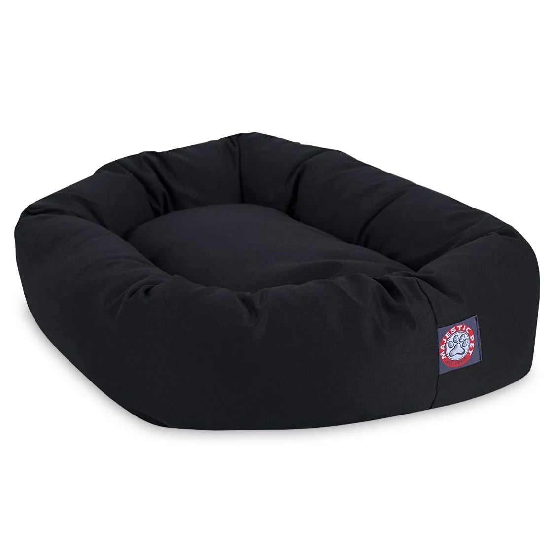 Poly/Cotton Bagel Pet Bed for Dogs, Calming Dog Bed Washable, Small, Black