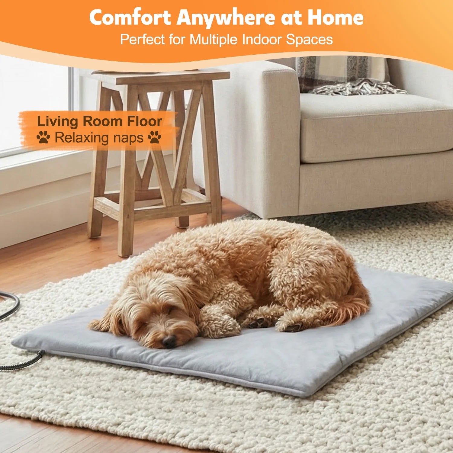 Pet Heated Pad, 24" Winter Heating Pad for Dogs Cats, 9-Level Temp Control with Timer, Safe Heated Mat Overheat Protection & Chew-Proof Cord