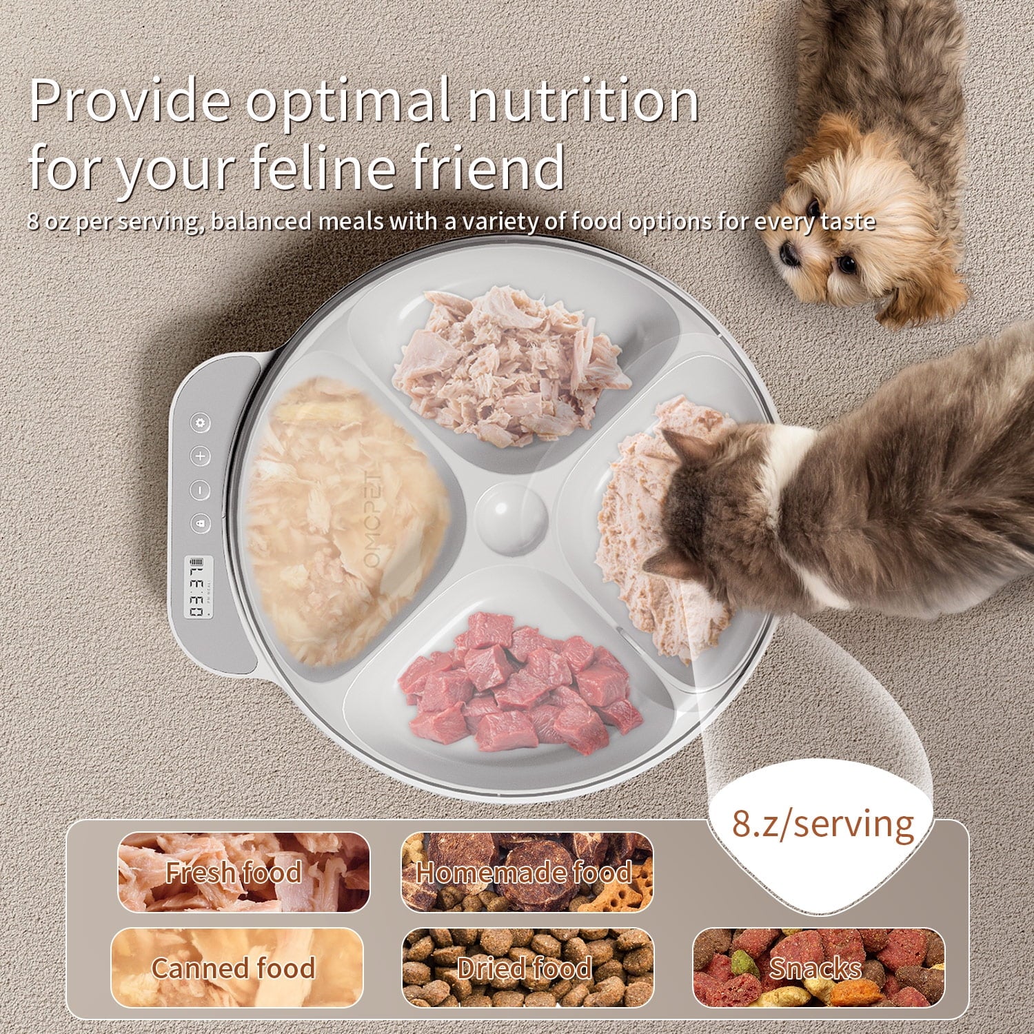 Automatic Cat Feeder Wet Food, Auto Refrigerated Wet/Dry Food Feeder