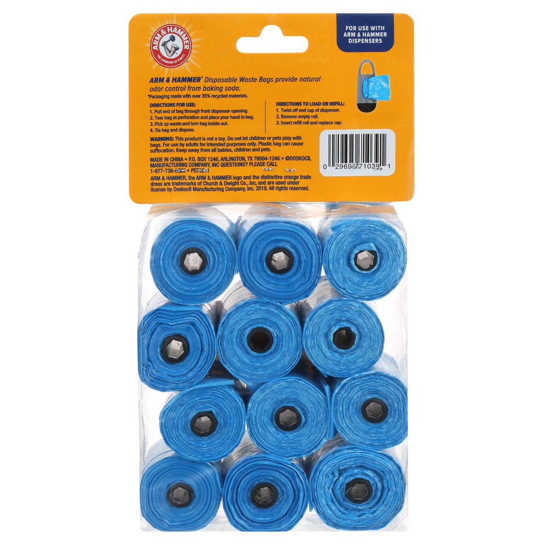 Durable Disposable Fresh Scent Dog Waste Bag Refills, Blue, 180 Count