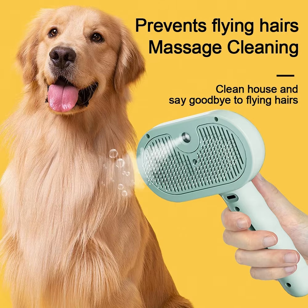 Pet Clean Steam Spray Dog Grooming Brush 