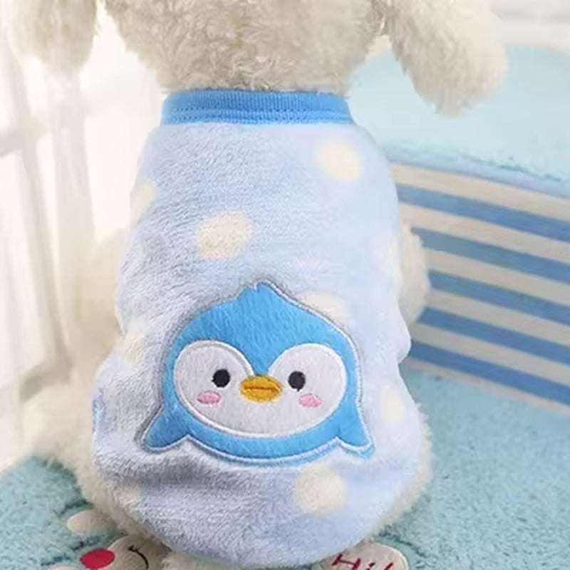 Cartoon Fleece Pet Cat Clothes Winter Warm Pet Dog Vest Puppy Cat Sweater Dog Clothes for Small Dogs Cats Coat Jacket Pet Outfit