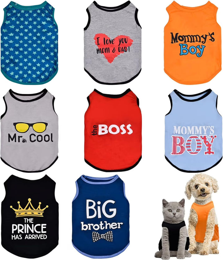 8 Pack Dog Clothes for Small Dogs Boy and Girl