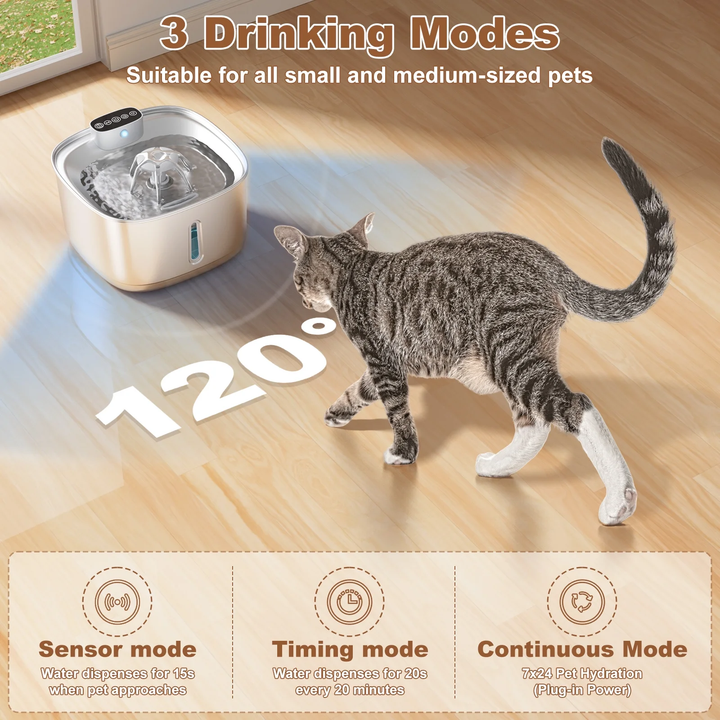Wireless Cat Water Fountain Battery Operated