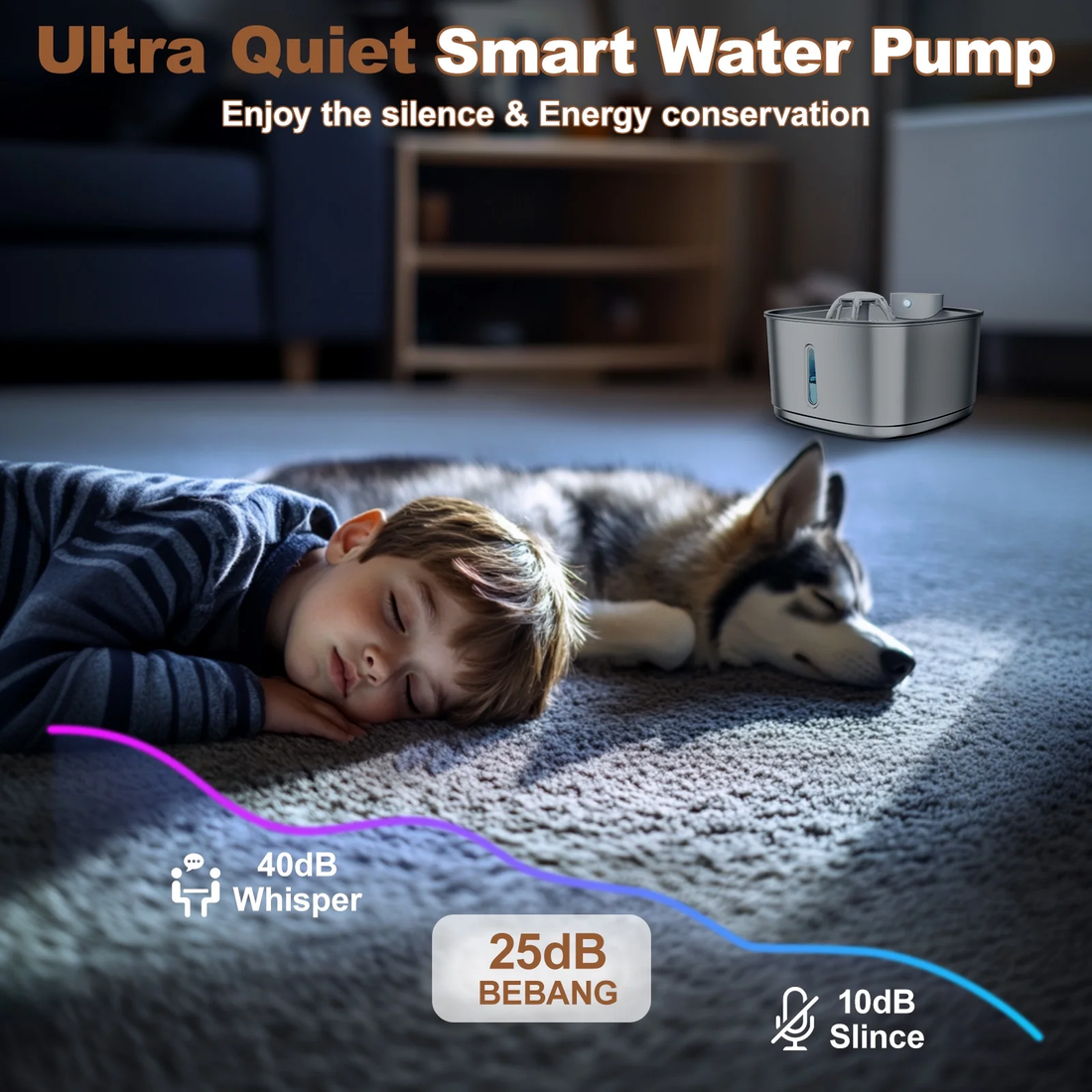 Wireless Cat Water Fountain Battery Operated