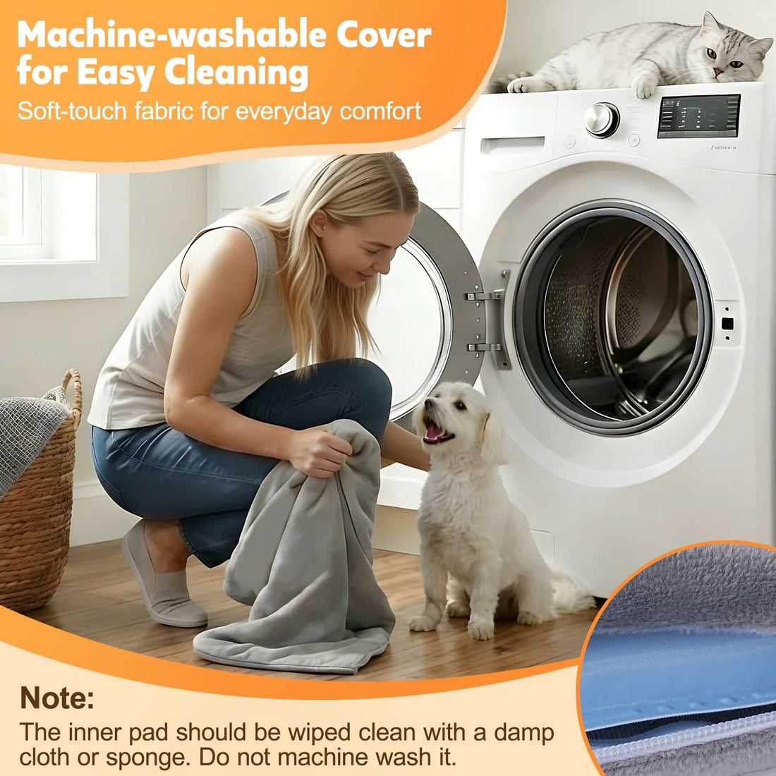 Pet Heated Pad, 24" Winter Heating Pad for Dogs Cats, 9-Level Temp Control with Timer, Safe Heated Mat Overheat Protection & Chew-Proof Cord