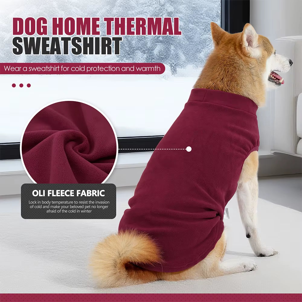 Soft Fleece Dog Clothes Sweater Winter Warm Dogs Pajamas Super Soft Pet Clothing Dogs Home Indoor Clothes for Medium Large Dogs
