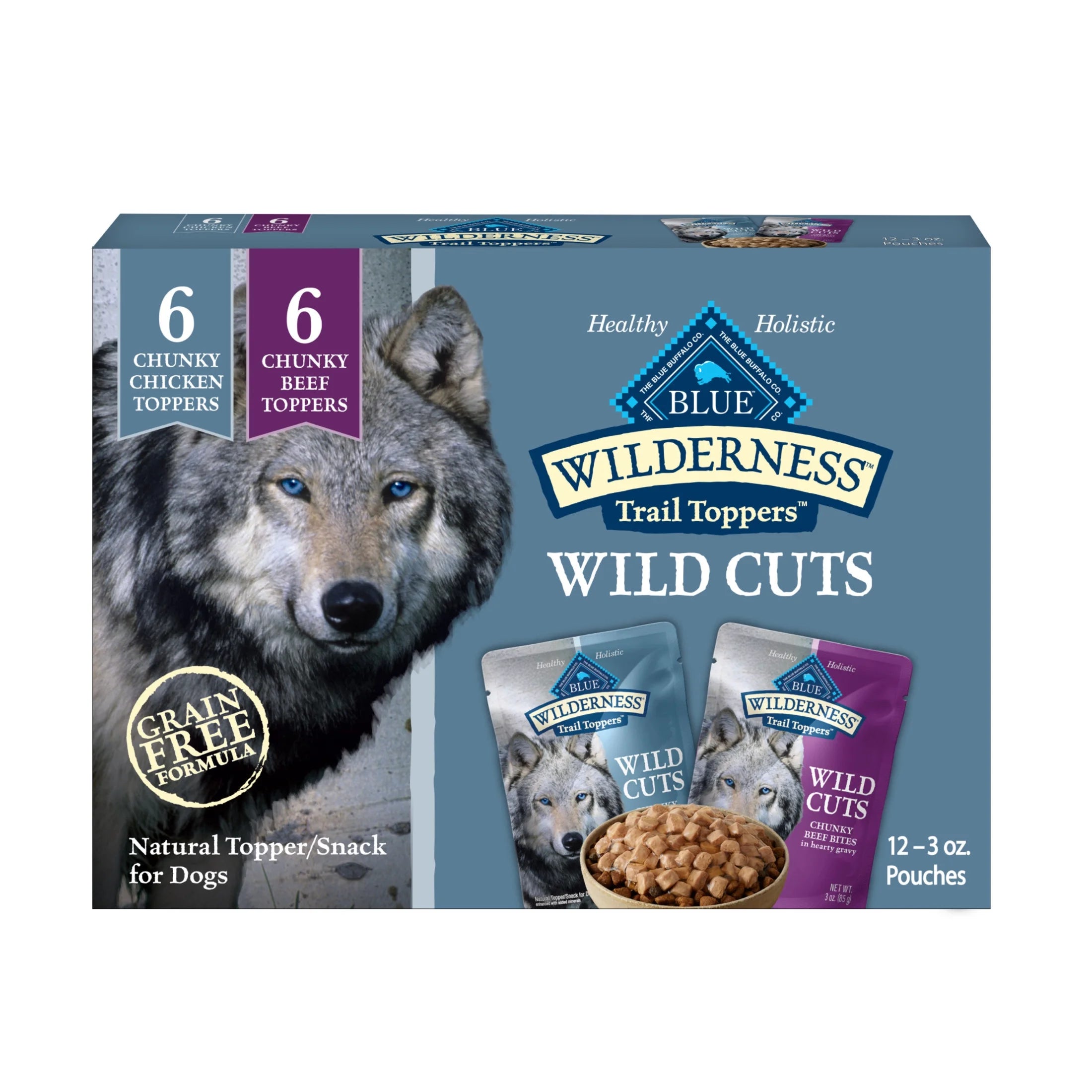 Wilderness Wild Cuts Wet Dog Food Toppers, Chicken & Beef, 3-Oz. (12 Count)