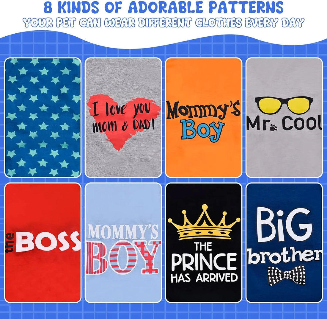 8 Pack Dog Clothes for Small Dogs Boy and Girl