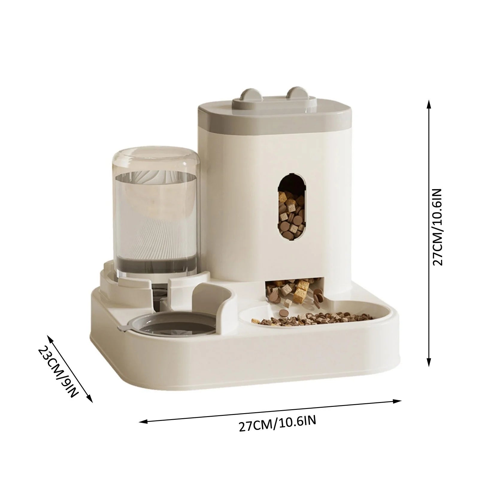 Automatic Dual Bowl Pet Feeder & Water Dispenser with Adjustable Portion Control
