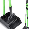 Pooper Scooper, Dog Pooper Scooper Long Handle Stainless Metal Tray and Rake Set for Medium Small Dogs Heavy Duty - Use on Grass, Dirt or Gravel - Pet Supplies (Green)