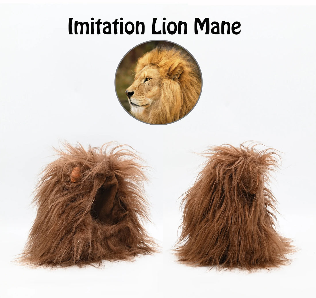 Lion Mane Wig for Cats, Funny Pet Cat Costumes for Halloween Christmas, Furry Pet Clothing Accessories (Size S, Coffee)