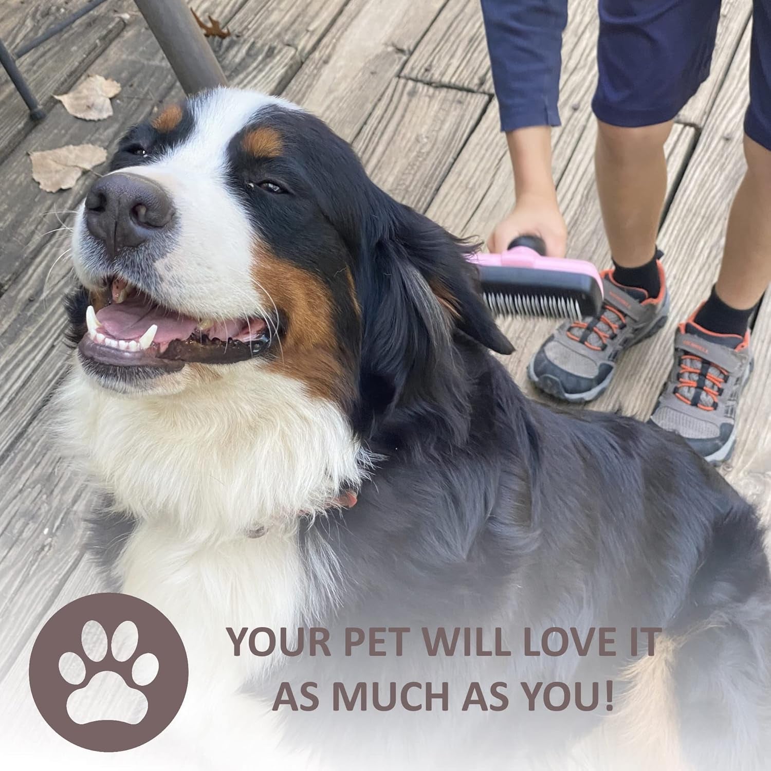 Brush for Dogs and Cats with Retractable Bristles | Pet Shedding Brush for Removal of Loose Fur, Tangled Hair, and Mats | Suitable for All Hair Lengths