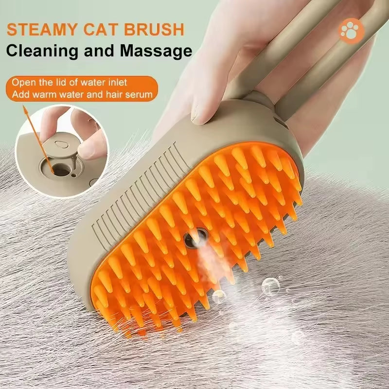 Pet Steam Brush Steam Cats Comb Electric Sprayer 