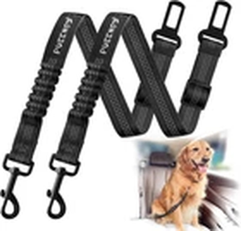 2 Pack Dog Seat Belt Leash Pet Seatbelt Car ELASTIC Safety Adjustable Harness