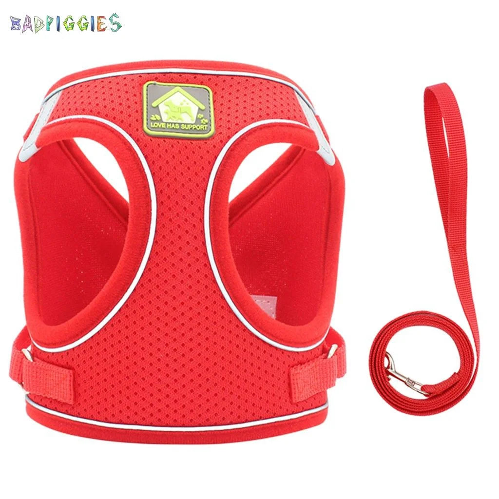 Cat Dog No Pull Harness Leash Set Outdoor 