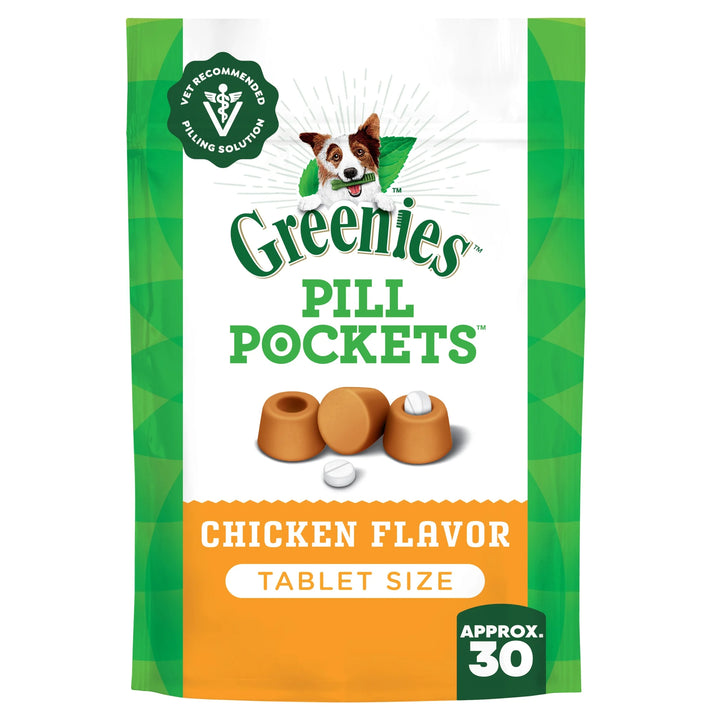 Pill Pockets for Dogs Chicken Flavor Small, Tablet Size Soft Dog Treats, 3.2 Oz, (30 Pk)