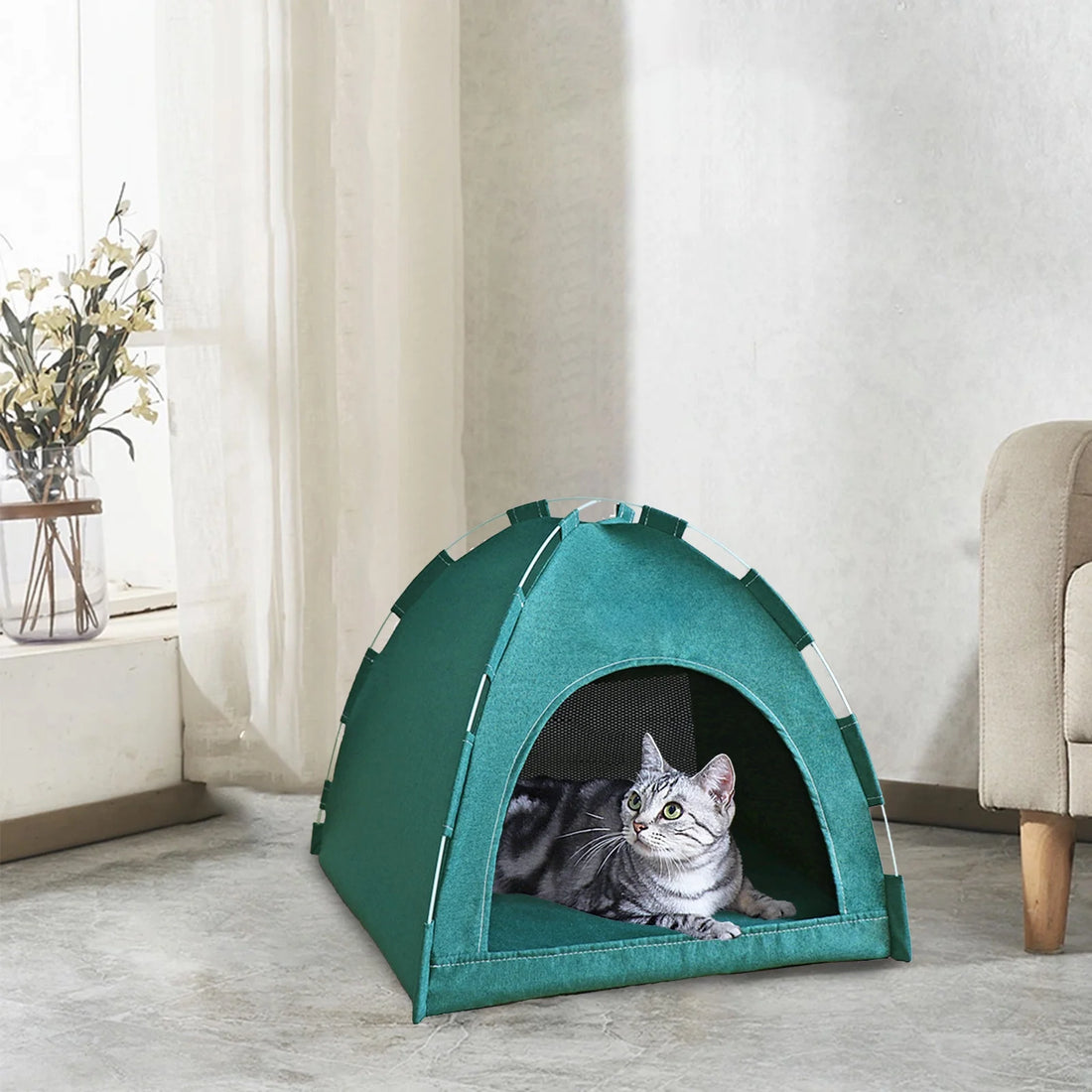 Foldable Pet Tent, Universal Pet Nests for Indoor Cats, Dog Tent, Pet Tent, Portable Cats Tent Bed for Outdoor Cats Cave Cats Houses